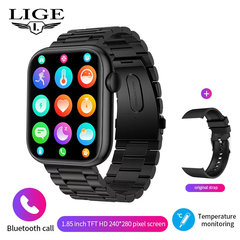 2025 Wireless Charging Smartwatch with Bluetooth Calling for Men and Women - Fitness Tracker with Customizable Watch Face