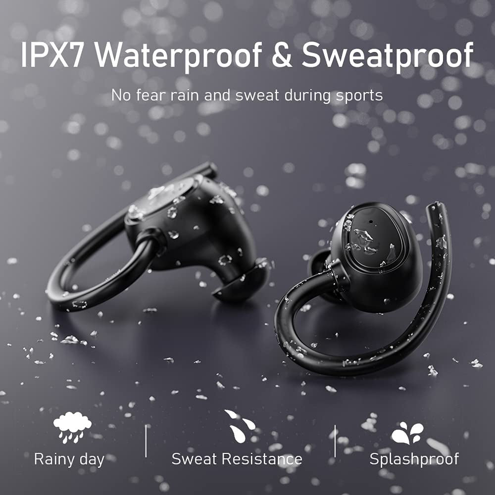 Wireless Earbuds with Bluetooth 5.1, Noise Cancelling In-Ear Headphones, Deep Bass, IP7 Waterproof, 48-Hour Battery Life, Ideal for Sports and Gym Activities - 2021 Model