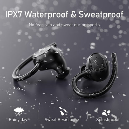 Wireless Earbuds with Bluetooth 5.1, Noise Cancelling In-Ear Headphones, Deep Bass, IP7 Waterproof, 48-Hour Battery Life, Ideal for Sports and Gym Activities - 2021 Model