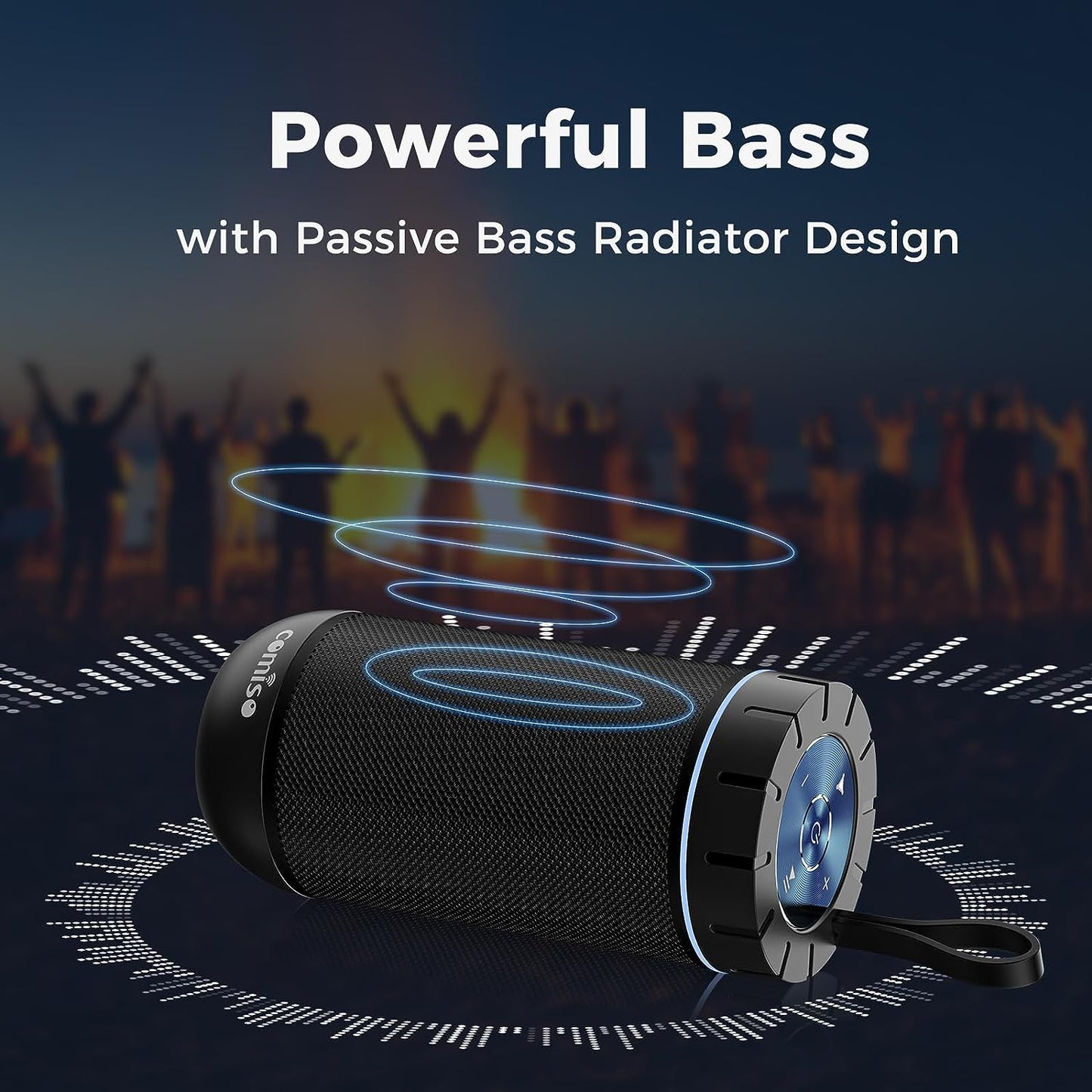 Bluetooth Waterproof Portable Speaker with 360° HD Stereo Sound, Enhanced Bass, TWS Pairing, 24-Hour Playtime - Ideal for Home, Outdoor, Camping, and Beach Use, Perfect Gift for All