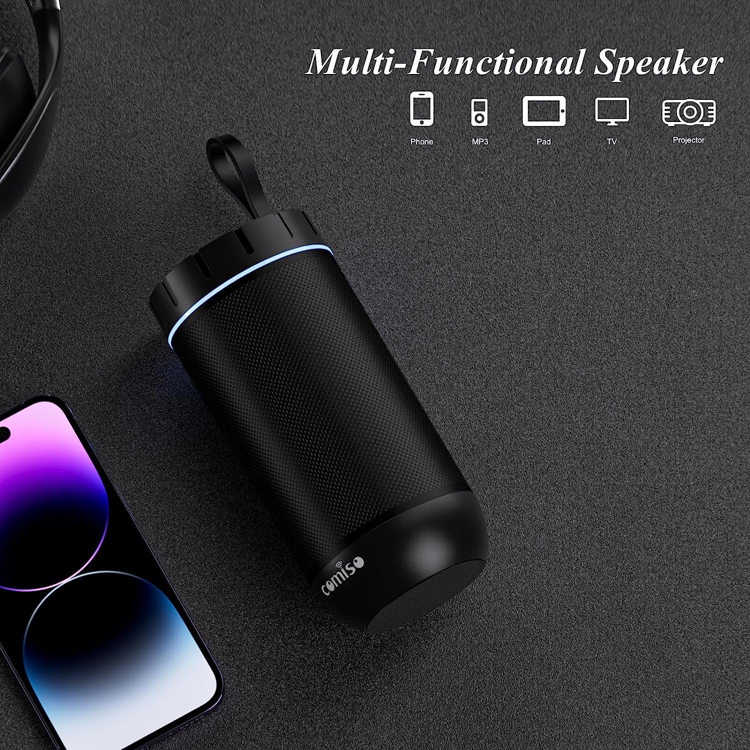 Bluetooth Waterproof Portable Speaker with 360° HD Stereo Sound, Enhanced Bass, TWS Pairing, 24-Hour Playtime - Ideal for Home, Outdoor, Camping, and Beach Use, Perfect Gift for All