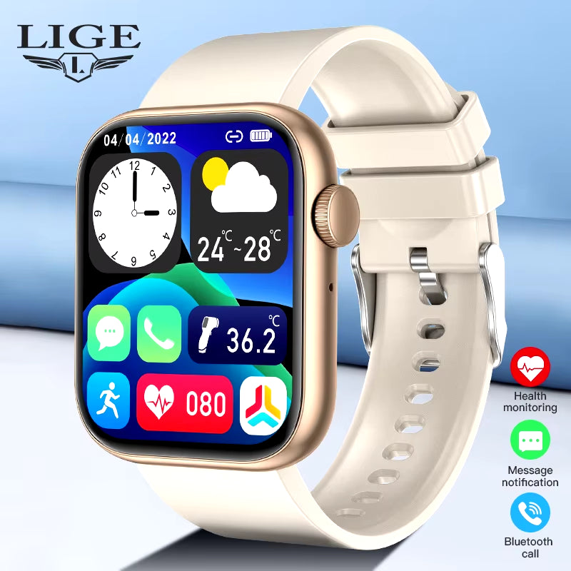2025 Wireless Charging Smartwatch with Bluetooth Calling for Men and Women - Fitness Tracker with Customizable Watch Face
