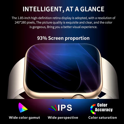 2025 Wireless Charging Smartwatch with Bluetooth Calling for Men and Women - Fitness Tracker with Customizable Watch Face