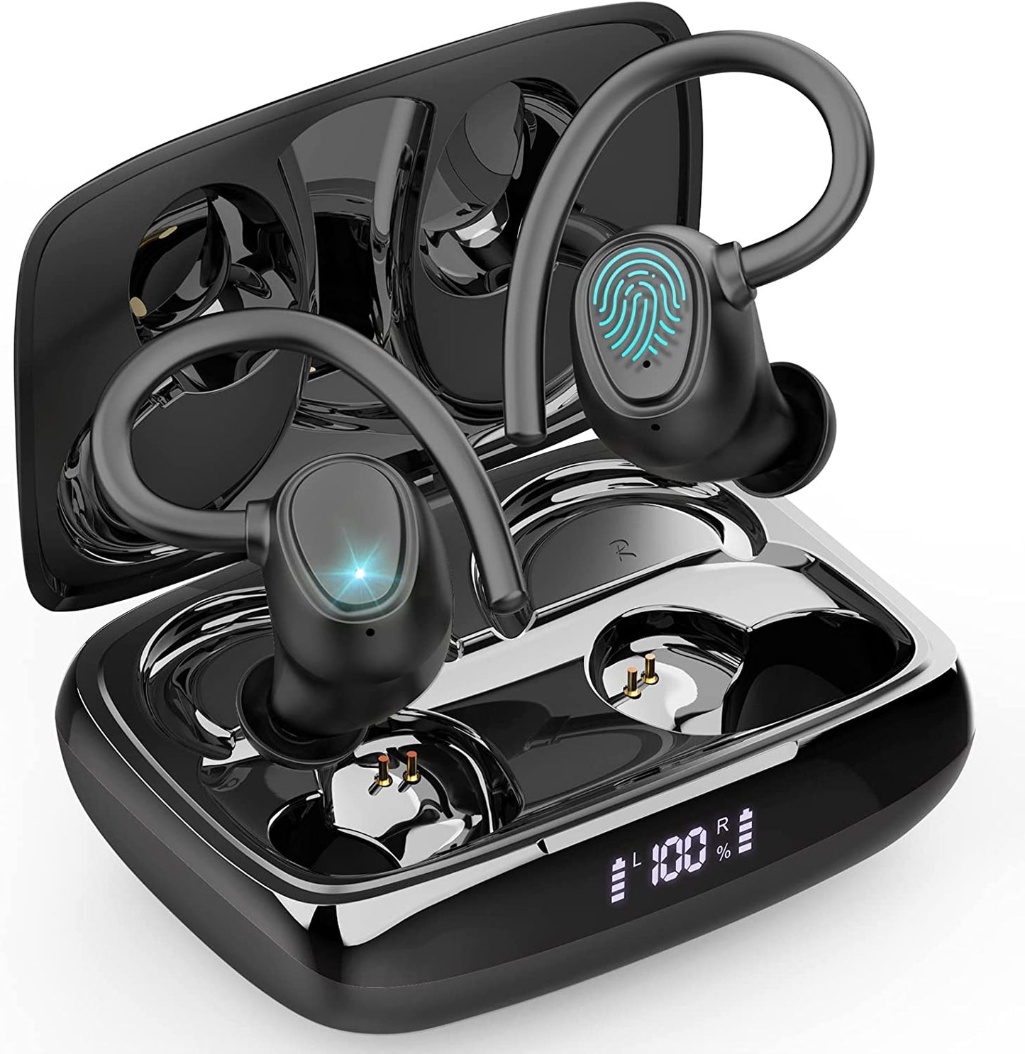 Wireless Earbuds with Bluetooth 5.1, Noise Cancelling In-Ear Headphones, Deep Bass, IP7 Waterproof, 48-Hour Battery Life, Ideal for Sports and Gym Activities - 2021 Model