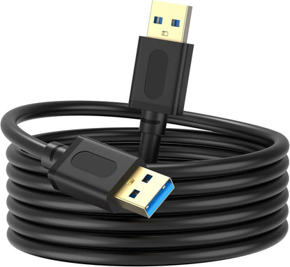 USB 3.0 Male to Male Cable, 6ft (1.8m) with Gold-Plated Connectors for Hard Drive Enclosures, DVD Players, and Laptop Coolers