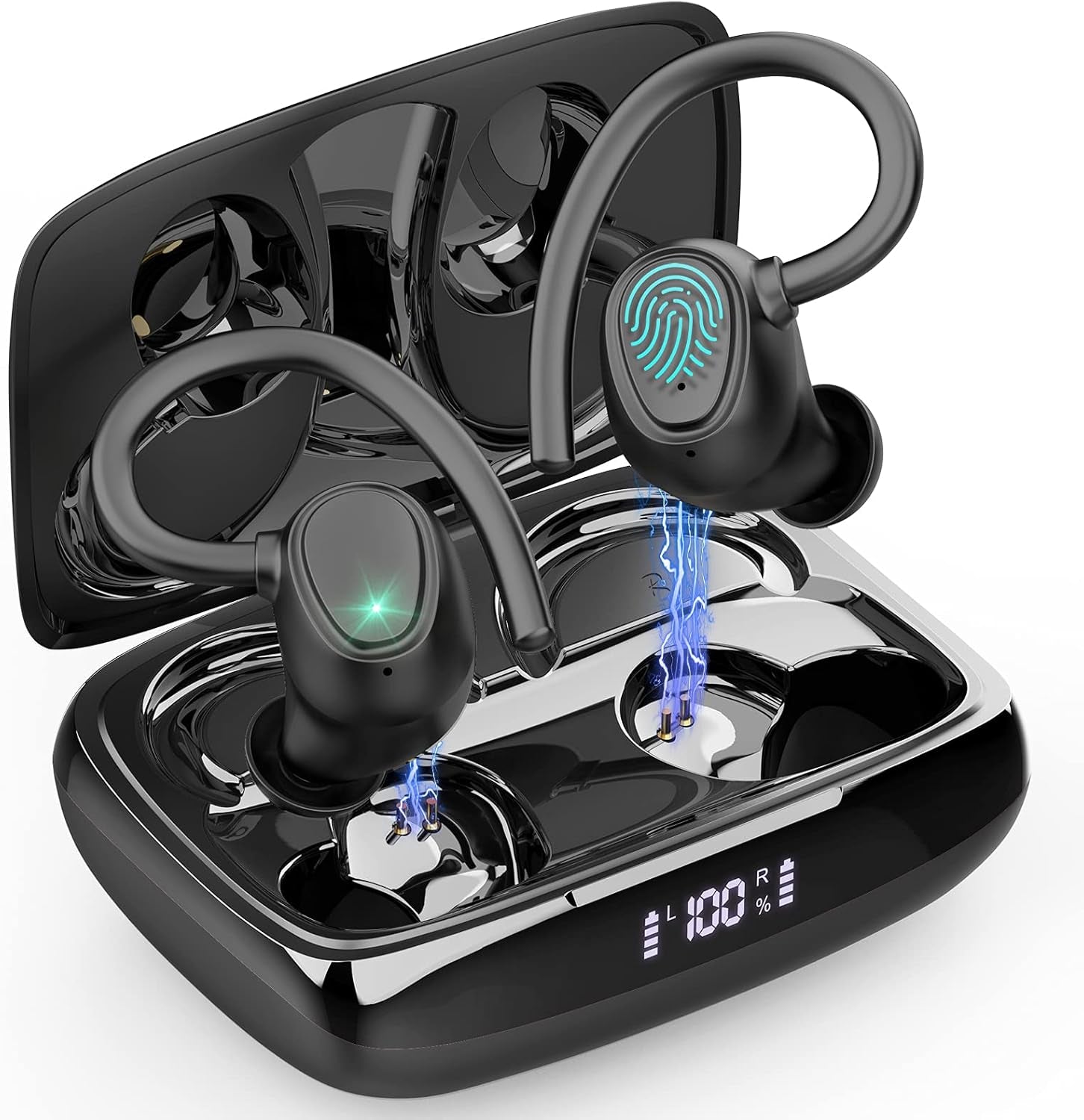 Wireless Earbuds with Bluetooth 5.1, Noise Cancelling In-Ear Headphones, Deep Bass, IP7 Waterproof, 48-Hour Battery Life, Ideal for Sports and Gym Activities - 2021 Model