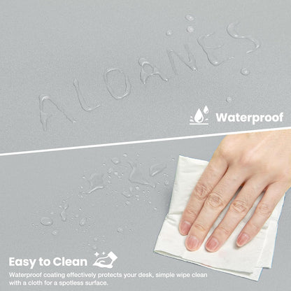 Extended Waterproof Mouse Pad with Durable Stitched Edges, Non-Slip Rubber Base, Ideal for Gaming and Office Use, Gray 3XL (35.43" x 15.74" x 0.12")