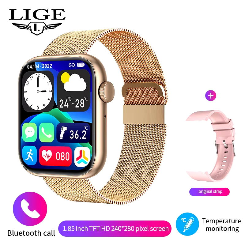 2025 Wireless Charging Smartwatch with Bluetooth Calling for Men and Women - Fitness Tracker with Customizable Watch Face