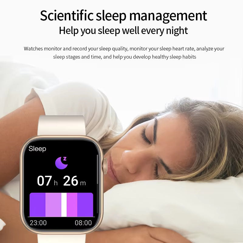 2025 Wireless Charging Smartwatch with Bluetooth Calling for Men and Women - Fitness Tracker with Customizable Watch Face