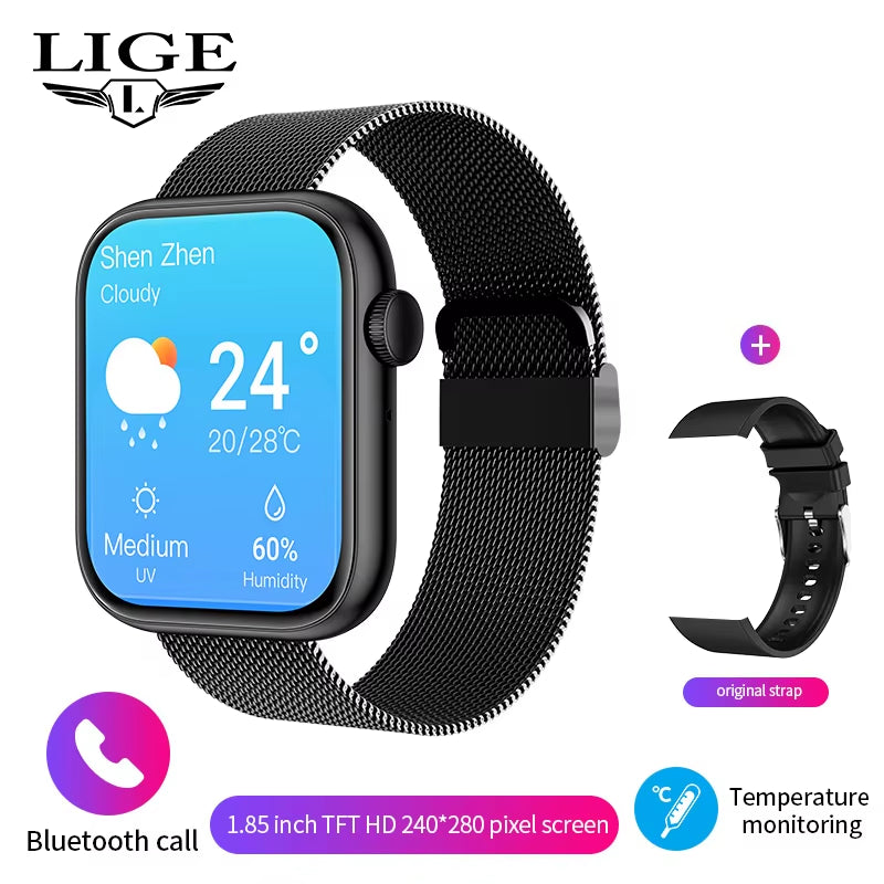 2025 Wireless Charging Smartwatch with Bluetooth Calling for Men and Women - Fitness Tracker with Customizable Watch Face