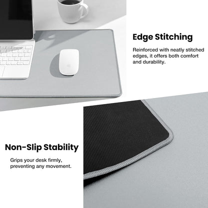 Extended Waterproof Mouse Pad with Durable Stitched Edges, Non-Slip Rubber Base, Ideal for Gaming and Office Use, Gray 3XL (35.43" x 15.74" x 0.12")